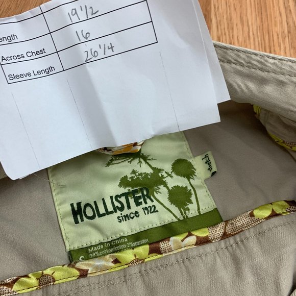 Hollister Trucker Jacket Womens Small Brown Tan Beige Khaki Outdoor Coat - Picture 4 of 4